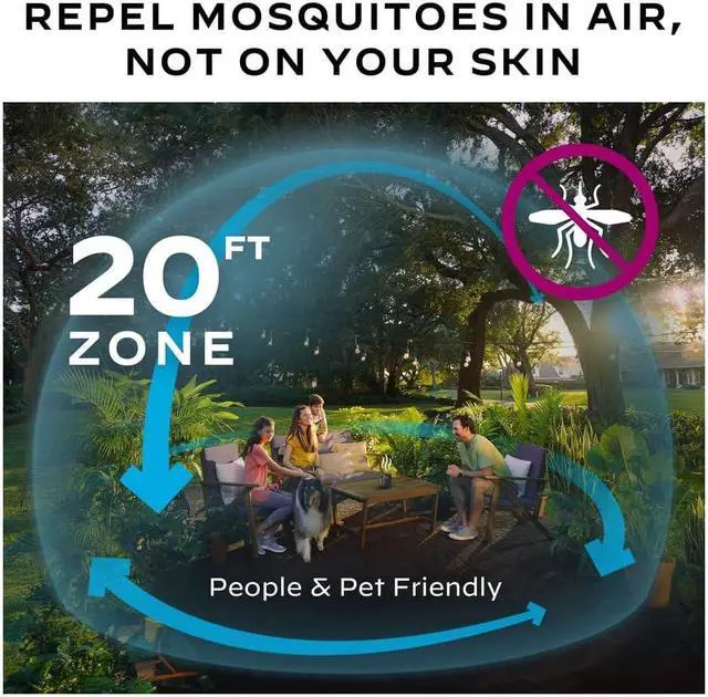 Alt view image 2 of 6 - Mosquito Repellent E-Series Rechargeable Repeller; Patio Shield 20 Mosquito Protection Zone; includes 12-Hr Repellent Refill; No Flame or Scent; Bug Spray and Bug Zapper Alternative