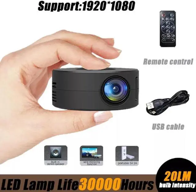 Alt view image 2 of 7 - Portable Mini Projector 1080P LED Home Office Theater Cinema For Android iPhone