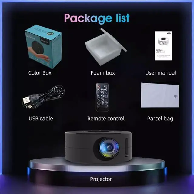 Alt view image 7 of 7 - Portable Mini Projector 1080P LED Home Office Theater Cinema For Android iPhone