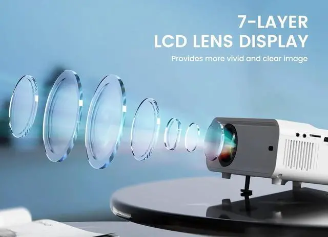 Alt view image 5 of 6 - 15000 Lumens Mini Video Projector 4K 1080P 5G WiFi LED Home Theater Cinema HDMI