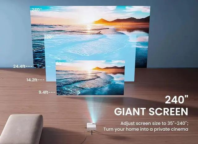 Alt view image 3 of 6 - 15000 Lumens Mini Video Projector 4K 1080P 5G WiFi LED Home Theater Cinema HDMI