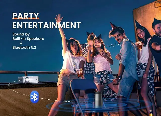 Alt view image 6 of 6 - 15000 Lumens Mini Video Projector 4K 1080P 5G WiFi LED Home Theater Cinema HDMI