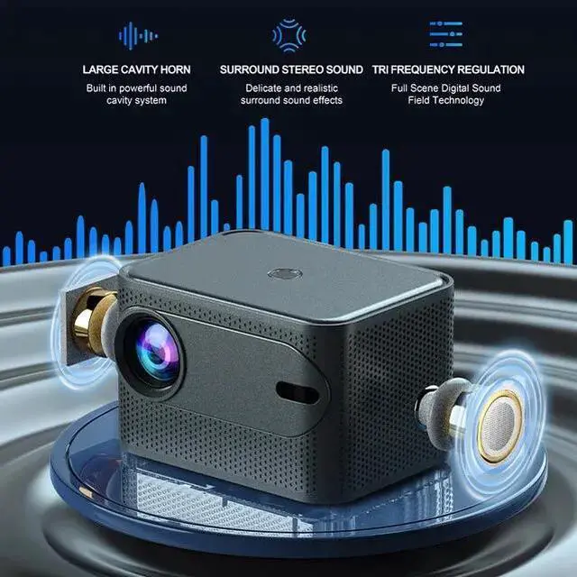 Alt view image 4 of 7 - Proyector 5G WiFi Bluetooth HD Projector 4K LED Android Home Theater Cinema HDMI