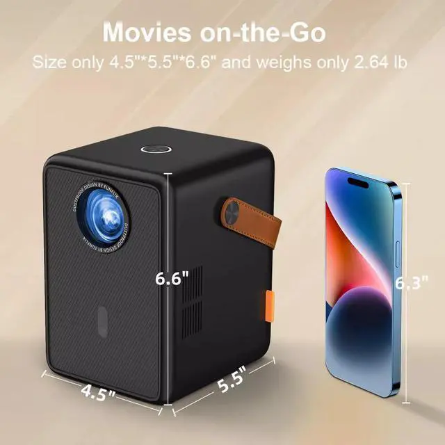 Alt view image 3 of 7 - 4K Projector 60000LMS 1080P 5G WiFi Bluetooth Video Home Theater Electric Focus