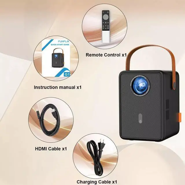 Alt view image 6 of 7 - 4K Projector 60000LMS 1080P 5G WiFi Bluetooth Video Home Theater Electric Focus