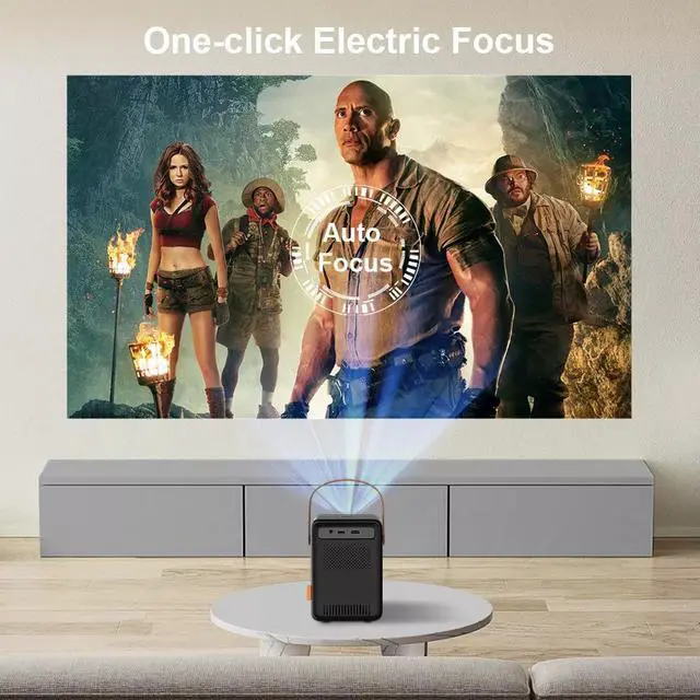 Alt view image 7 of 7 - 4K Projector 60000LMS 1080P 5G WiFi Bluetooth Video Home Theater Electric Focus