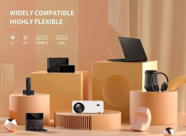 Alt view image 5 of 7 - 4K Projector 5G WiFi Bluetooth 32000LM 1080P HD Movie Home Theater+120" Screen