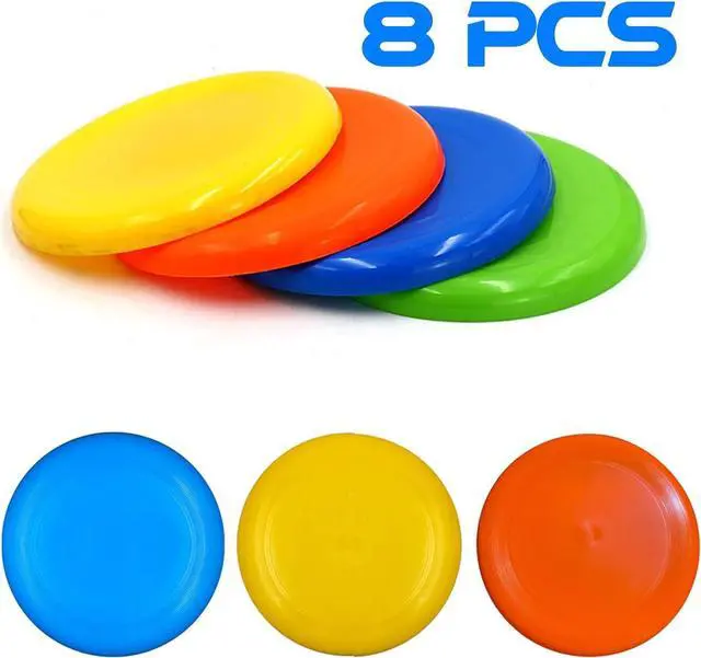 Alt view image 2 of 7 - Anzmtosn 8 Inch Sport Flying Disc, Beach Sand Sport Ring Toys, Large Beach Flying Ring Toy Sets Kit for Pool Playground Toy Gift Set Bundle for Kids Boys Girls Outdoor Garden Backyard Pack- 8 Pack