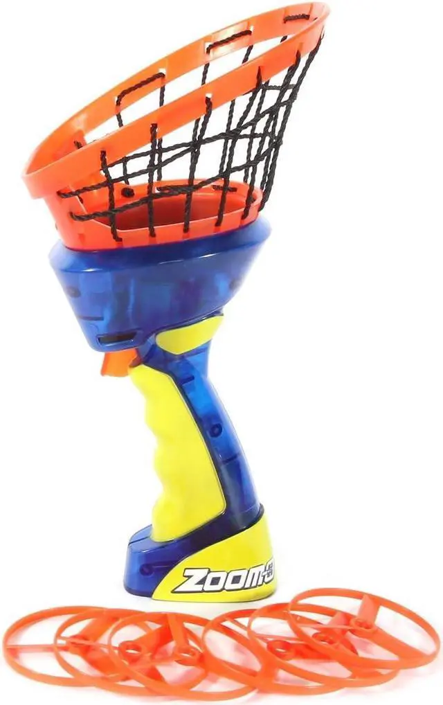 Alt view image 6 of 7 - Flying Disc Launcher w/Catch Net | Catch and Shoot Plastic Discs Up to 100 Feet in Air | Fun Outdoor Toy for Boys and Girls