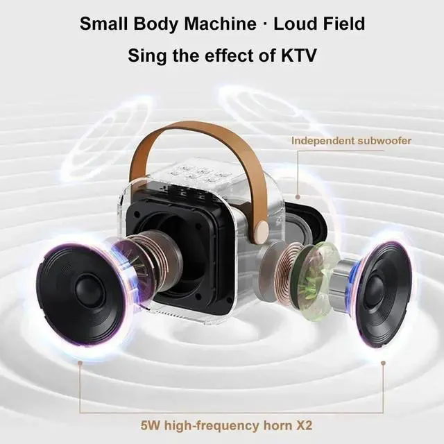 Alt view image 4 of 7 - K12 Bluetooth Karaoke Machine Portable 5.3 PA Speaker System with 1-2 Wireless Microphones Home Family Singing Children's Gifts