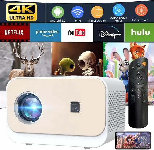 Main image of Mini Projector 20000 Lumen LED 1080P WiFi Bluetooth Portable Home Theater Video