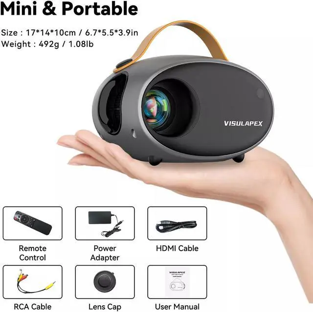 Alt view image 2 of 7 - 1080P Projector 25000LMS 4K 3D 5G WiFi Bluetooth Video Home Theater 250" Display