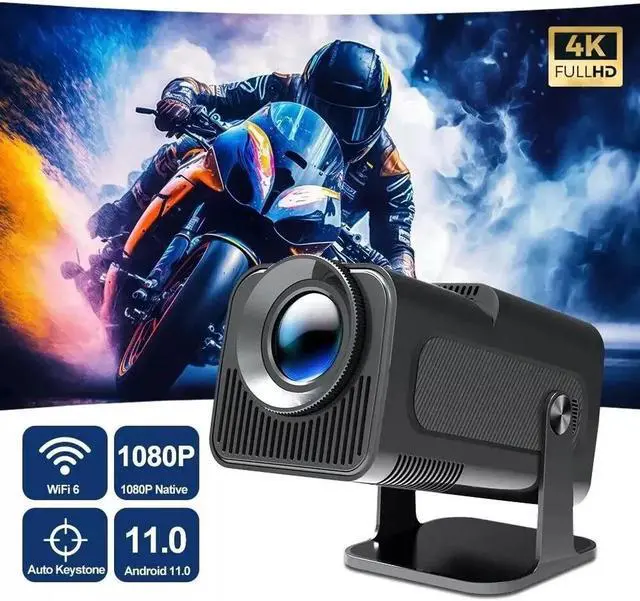 Alt view image 2 of 7 - Mini Portable Projector 4K 1080P UHD Home Theater 10000 Lumen LED WiFi Bluetooth