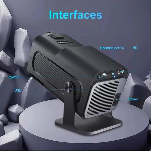 Alt view image 7 of 7 - Mini Portable Projector 4K 1080P UHD Home Theater 10000 Lumen LED WiFi Bluetooth