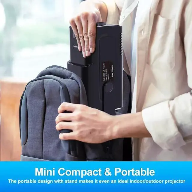 Alt view image 6 of 7 - Mini Portable Projector 4K 1080P UHD Home Theater 10000 Lumen LED WiFi Bluetooth