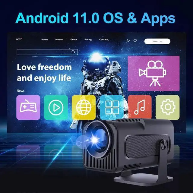 Alt view image 3 of 7 - Mini Portable Projector 4K 1080P UHD Home Theater 10000 Lumen LED WiFi Bluetooth