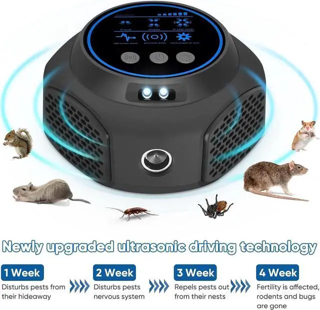 Alt view image 2 of 7 - Mice Repellent UPGRADED Ultrasonic Mouse Bat Rat Squirrel Rodent Repellent Attic