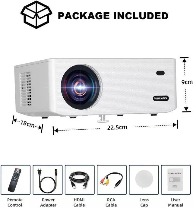 Alt view image 2 of 7 - 4K Projector 60000LMS 1080P 3D 5G WiFi Bluetooth Video Home Theater 250" Display