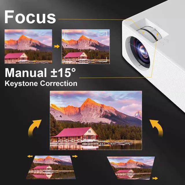 Alt view image 6 of 7 - 4K Projector 60000LMS 1080P 3D 5G WiFi Bluetooth Video Home Theater 250" Display