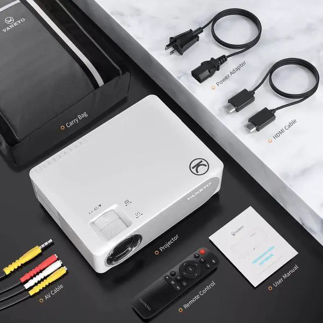 Alt view image 7 of 7 - Vankyo Performance V630 NATIVE 1080p Home Theater LED Projector 7000:1 - White