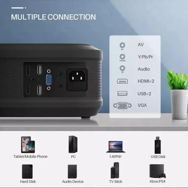 Alt view image 5 of 7 - VANKYO V620 4K Native 1080P FHD LED Video Projector Home Theater Cinema HDMI USB