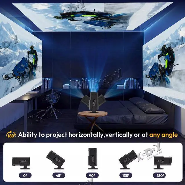 Alt view image 5 of 7 - XGODY Projector HY320 4K Native 1080P 150" LED Video Home Theater Cinema HDMI US