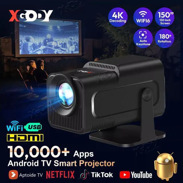 Main image of XGODY Projector HY320 4K Native 1080P 150" LED Video Home Theater Cinema HDMI US