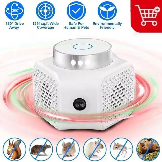 Main image of For Ultrasonic Mouse Repellent Squirrel Repeller Rodent Detector Rat Deter US
