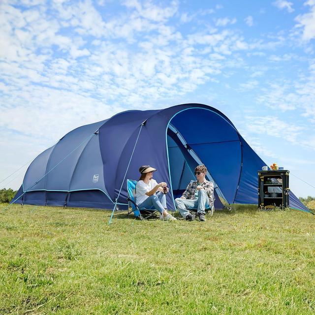 TIMBER RIDGE 8 Person Camping Tent with Large Porch Portable Waterproof Windproof Family Tent with Rainfly Carry Bag Room Divider Easy Set up Tent with Excellent Ventilation for Camping 3 Season Neweg...