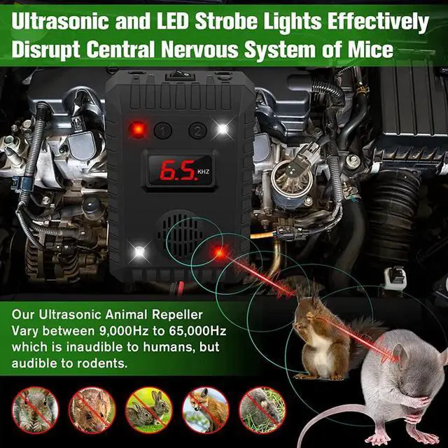 Alt view image 5 of 7 - Ultrasonic Mouse Repeller Rat Rodent for Car Wire Engine Pest Deterrent Control