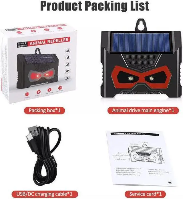 Alt view image 7 of 7 - Ultrasonic Sound Pest Repellent Control Solar Wild Animal Repeller Rat Deterrent