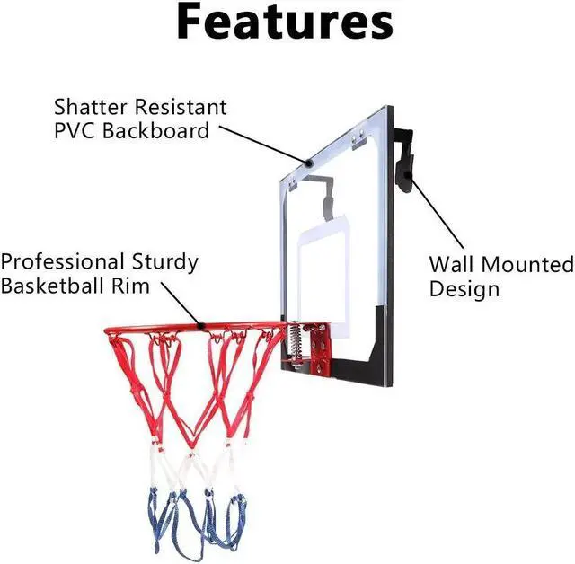 Alt view image 6 of 7 - Mini Basketball Hoop System Indoor Outdoor Home Office Over The Door Net Goal