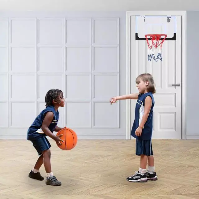 Alt view image 7 of 7 - Mini Basketball Hoop System Indoor Outdoor Home Office Over The Door Net Goal
