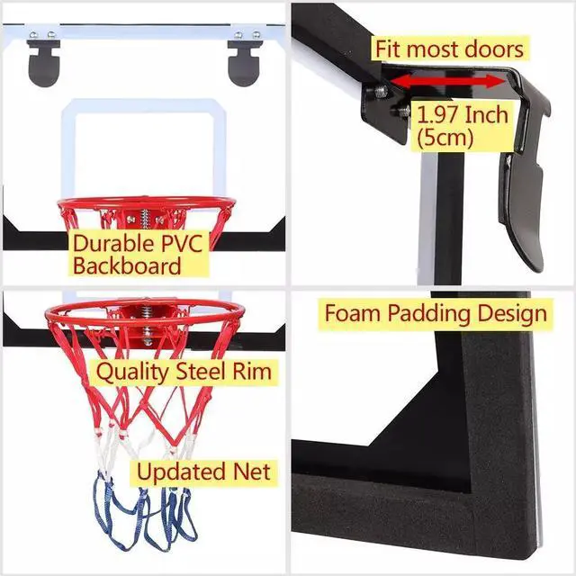 Alt view image 5 of 7 - Mini Basketball Hoop System Indoor Outdoor Home Office Over The Door Net Goal