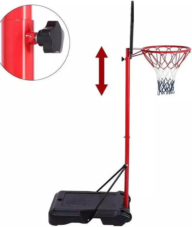 Alt view image 5 of 7 - 7.2Ft Basketball Hoop Adjustable Backboard Rim Portable Indoor Outdoor Fitness