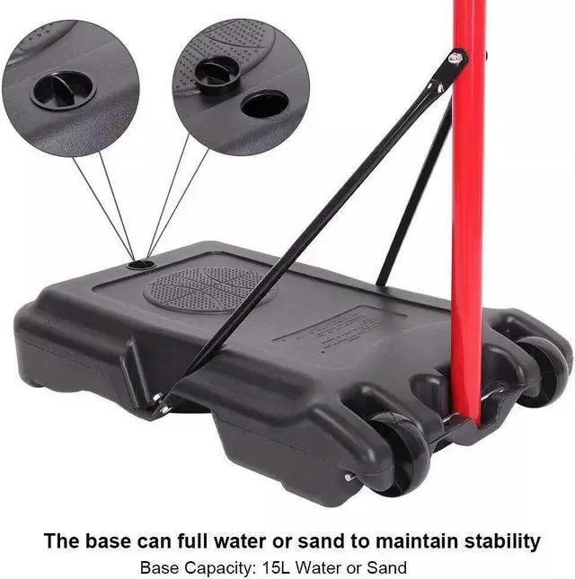 Alt view image 7 of 7 - 7.2Ft Basketball Hoop Adjustable Backboard Rim Portable Indoor Outdoor Fitness