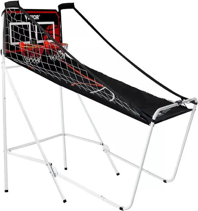 Alt view image 7 of 7 - VEVOR Foldable Indoor Double Shot Basketball Arcade Game 2 Player 4 Balls