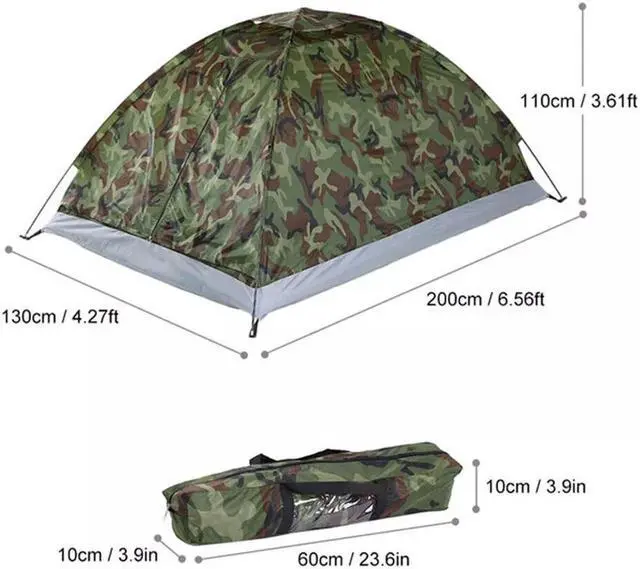 Alt view image 3 of 7 - 10'x30' Outdoor Camping Dome Tent Lightweight Waterproof Tent For 2-3 Person