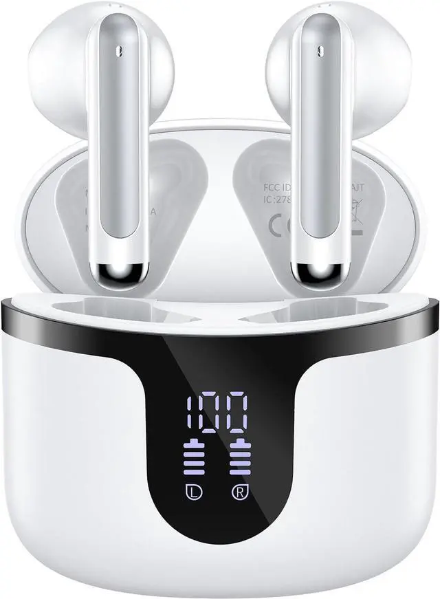 Main image of Wireless Earbuds, True Wireless Bluetooth Earbuds, Bluetooth Earphones with Hi-Fi Stereo Audio, Built-in Mic to Clear Calls, Type-C Quick Charge, Touch Control 50H Playtime for Sports/Work