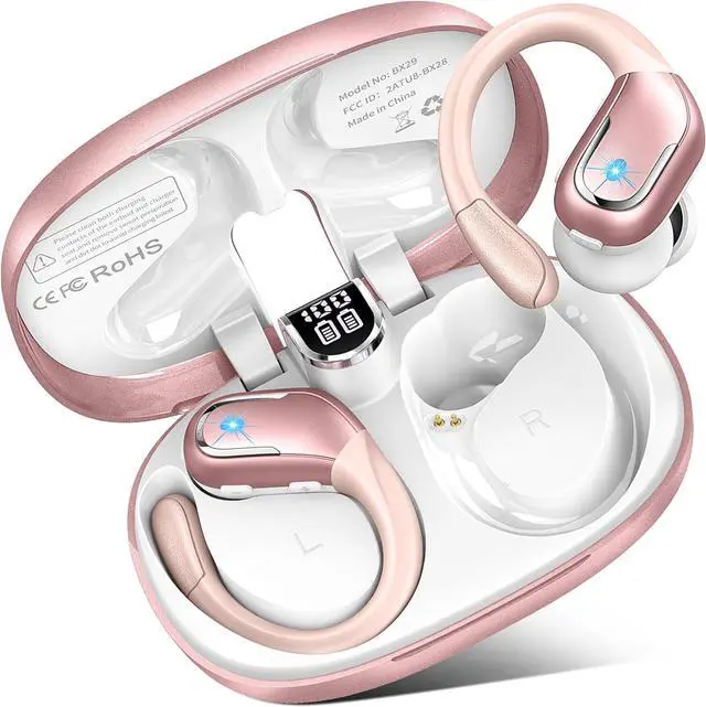 Main image of Wireless Earbuds Sport, Bluetooth 5.3 Headphones Wireless with ENC Noise Cancelling Mic, 75H Playtime Bluetooth Headphones Running IP7 Waterproof, Wireless in Ear Earphones for iOS/Android Rose Gold