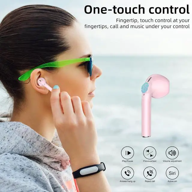 Alt view image 7 of 7 - Wireless Earbuds, Bluetooth 5.3 Earbuds, 13mm Driver Wireless Headphones with Hi-Fi Stereo Audio, Bluetooth Headphones with 4 Mic Noise Reduction, IPX7 Waterproof, 30Hrs, Low Latency for iOS/Android