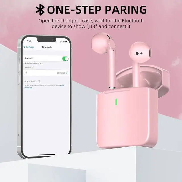 Alt view image 4 of 7 - Wireless Earbuds, Bluetooth 5.3 Earbuds, 13mm Driver Wireless Headphones with Hi-Fi Stereo Audio, Bluetooth Headphones with 4 Mic Noise Reduction, IPX7 Waterproof, 30Hrs, Low Latency for iOS/Android