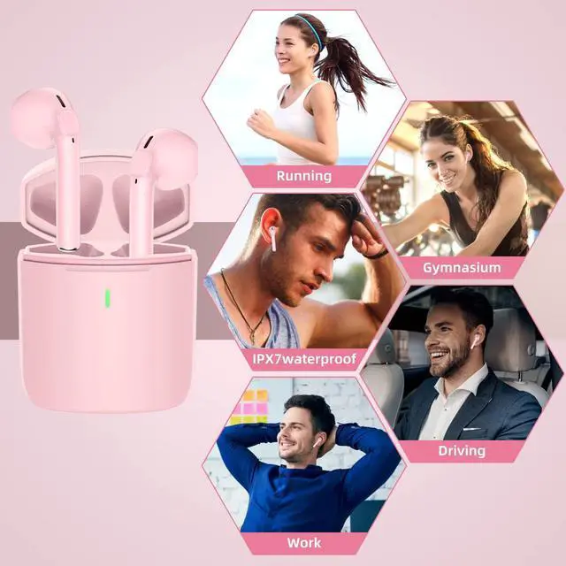 Alt view image 3 of 7 - Wireless Earbuds, Bluetooth 5.3 Earbuds, 13mm Driver Wireless Headphones with Hi-Fi Stereo Audio, Bluetooth Headphones with 4 Mic Noise Reduction, IPX7 Waterproof, 30Hrs, Low Latency for iOS/Android