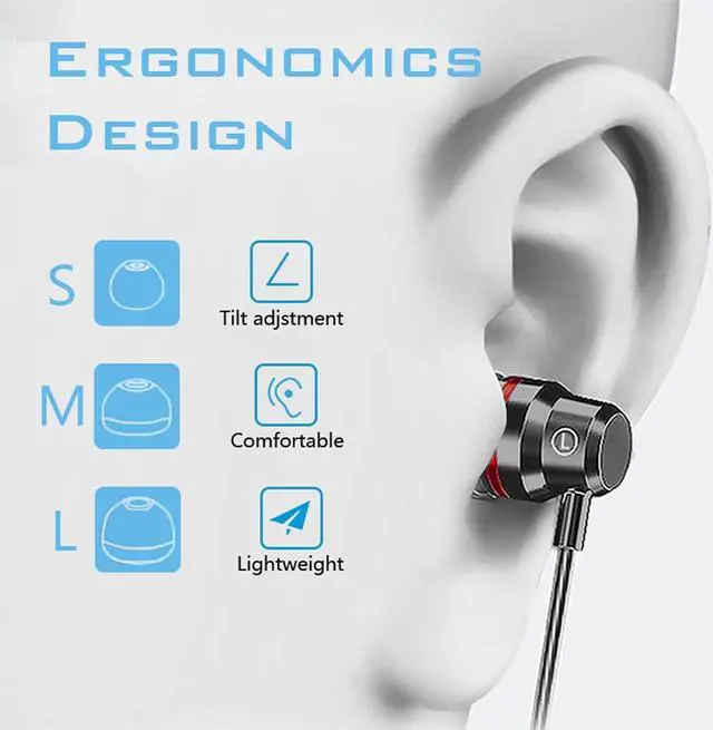 Alt view image 3 of 6 - 3 Pack Earbuds Wired, in-Ear Headphones Wired Earbuds with Microphone, Noise Isolating Lightweight Earbuds, 3.5mm Earphones Compatible with iPhone, Samsung, Android, Tablets and 3.5mm Jack Devices