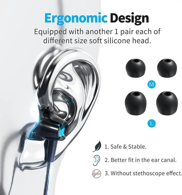 Alt view image 5 of 5 - Earbuds Wired with Microphone Pack of 5, Noise Isolating in-Ear Headphones, Powerful Heavy Bass, High Definition, Earphones Compatible with iPhone, iPod, iPad, MP3, Samsung, and Most 3.5mm Jack