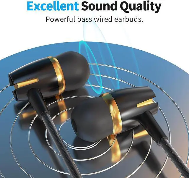 Alt view image 3 of 5 - Earbuds Wired with Microphone Pack of 5, Noise Isolating in-Ear Headphones, Powerful Heavy Bass, High Definition, Earphones Compatible with iPhone, iPod, iPad, MP3, Samsung, and Most 3.5mm Jack