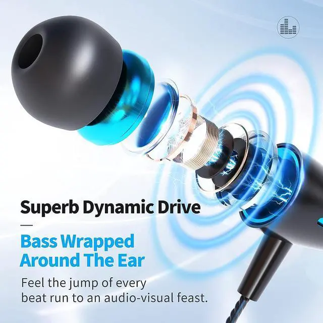 Alt view image 2 of 5 - Earbuds Wired with Microphone Pack of 5, Noise Isolating in-Ear Headphones, Powerful Heavy Bass, High Definition, Earphones Compatible with iPhone, iPod, iPad, MP3, Samsung, and Most 3.5mm Jack