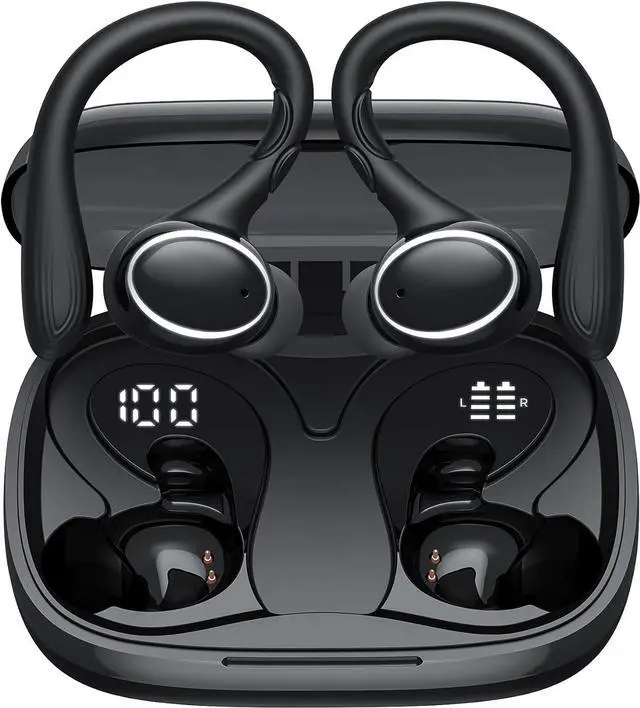 Main image of Wireless Earbuds Bluetooth 5.3 Earphones 50Hrs Playtime,Over-Ear Earphones with Earhook Sports Headphones IPX7 Waterproof HiFi Stereo Built-in Mic with LED Digital Display for Sports Running Workout