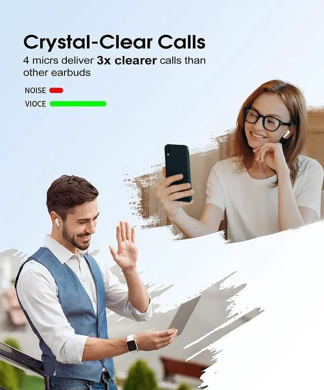 Alt view image 3 of 5 - Wireless Earbuds,AirPod Latest Version Wireless Bluetooth Headphones,Wireless Ear Buds 2rd Generation 3D Stereo Earbuds in-Ear Ear Bud IPX7 Waterproof Earphones for AirPods/Android