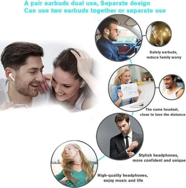 Alt view image 5 of 5 - Wireless Earbuds,AirPod Latest Version Wireless Bluetooth Headphones,Wireless Ear Buds 2rd Generation 3D Stereo Earbuds in-Ear Ear Bud IPX7 Waterproof Earphones for AirPods/Android